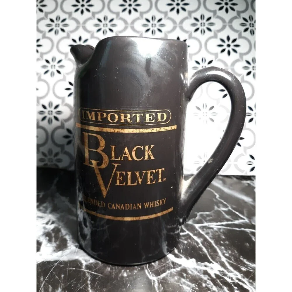 Vintage 1974 Black Velvet Whiskey pitcher mug